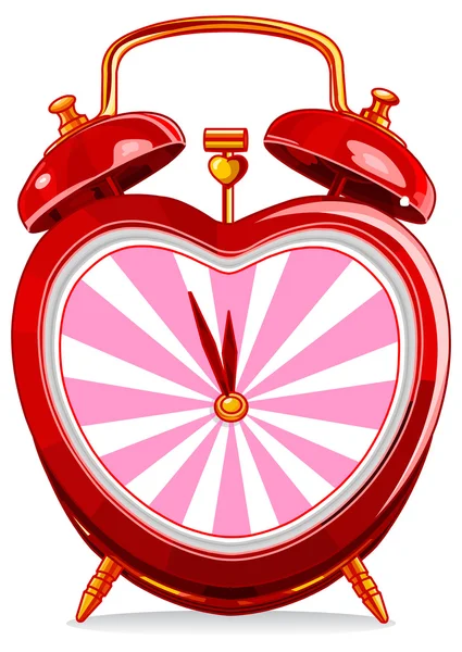 Reloj despertador vintage en forma de corazón — Archivo Imágenes Vectoriales