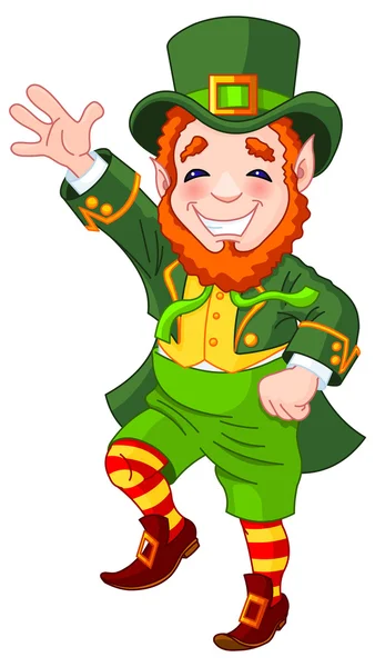 Leprechaun danse un jig — Image vectorielle