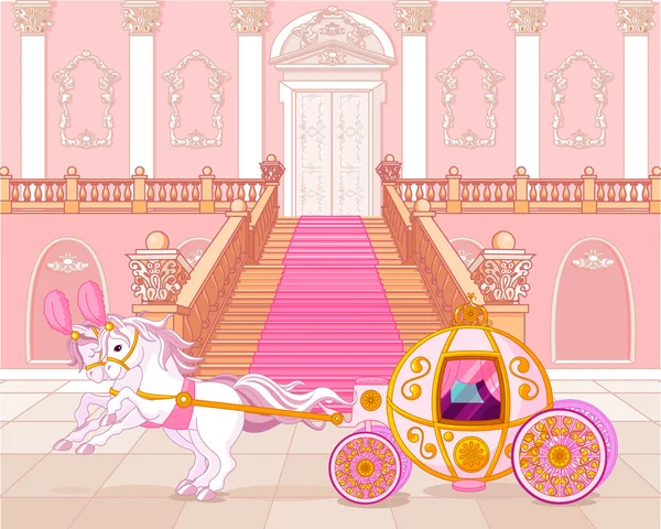 Fairytale roze vervoer — Stockvector