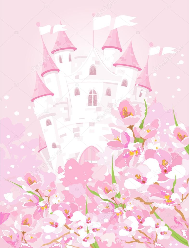 Illustration of fairytale castle