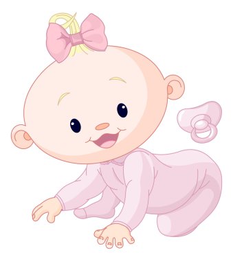 Sürünen bebek kız