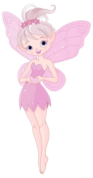 かわいいピンクの Pixy の妖精 — ストックベクタ