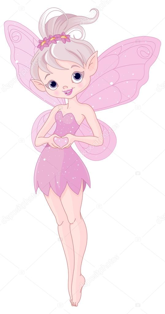 Illustration of cute pink Pixy fairy