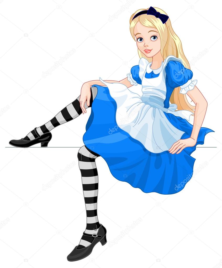 Illustration of cute sitting Alice