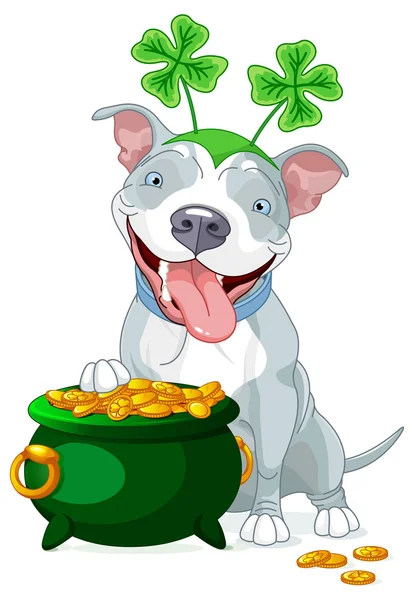 Pit bull celebra el Día de San Patricio — Archivo Imágenes Vectoriales