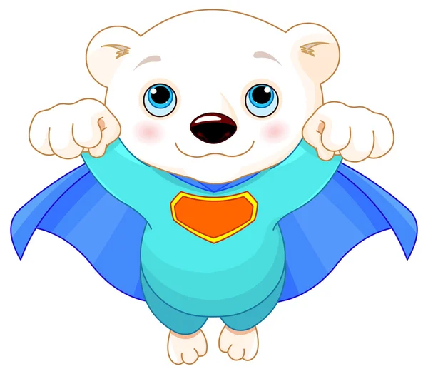 Super Hero Polar Bear — Stock Vector