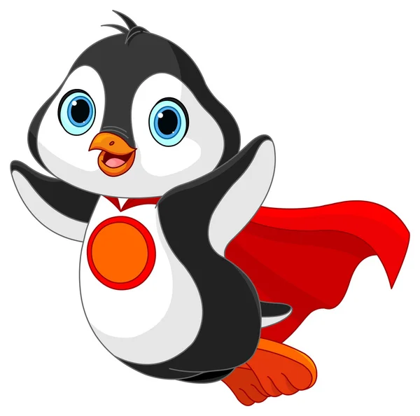 Superheldenpinguin — Stockvektor