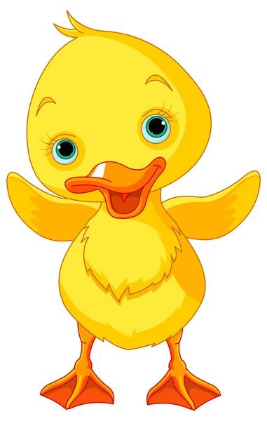 Feliz patito agitando el ala — Vector de stock