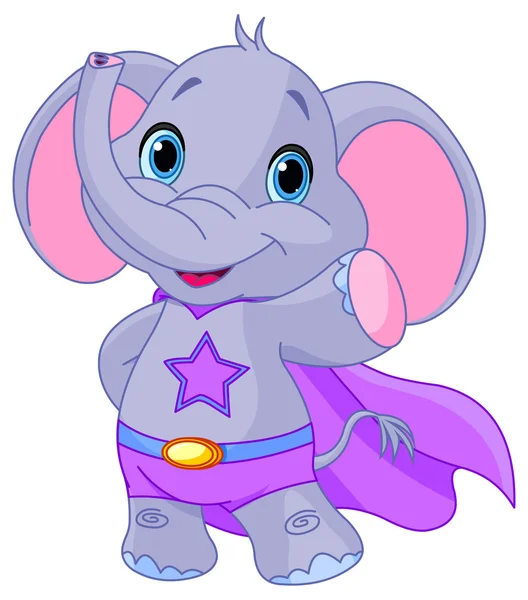 Super Hero Elephant Stock Illustration