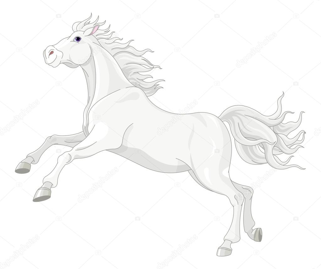 Illustration of beautiful white horse
