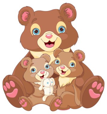 Bir ayı aile çizimi
