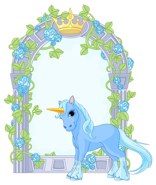 Beautiful cute unicorn — Stock Vector