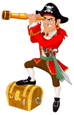 Ciddi karikatür korsan