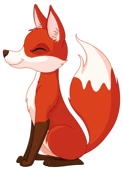 Very cute red fox — Stock Vector