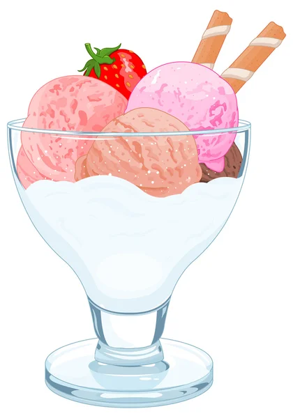 Taza de helado — Vector de stock