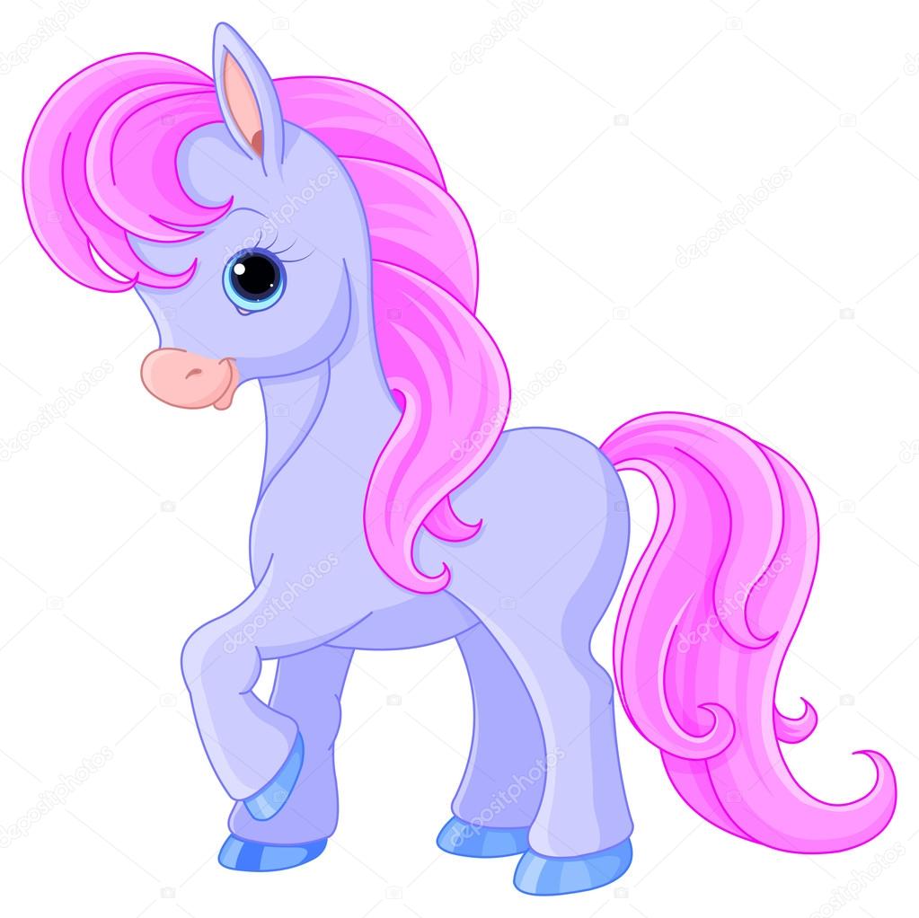 Illustration of very cute fairytale pony