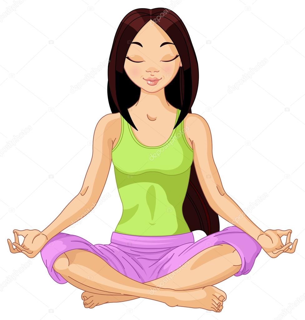 Beautiful girl doing yoga meditation