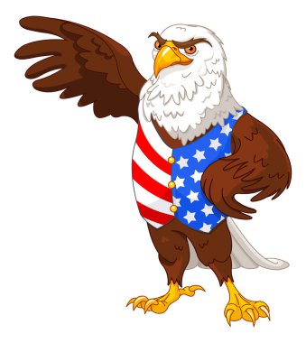 American eagle Amerikan bayrağı yelek giyiyor