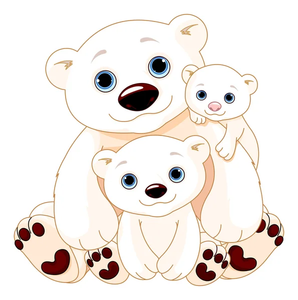 Maman ours avec leurs bébés — Image vectorielle