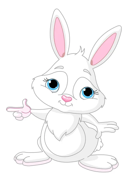 Cute white bunny — Stock Vector