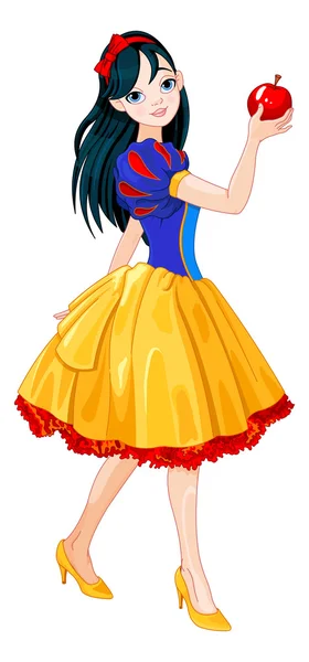 Girl wearing Snow White costume — Stock Vector