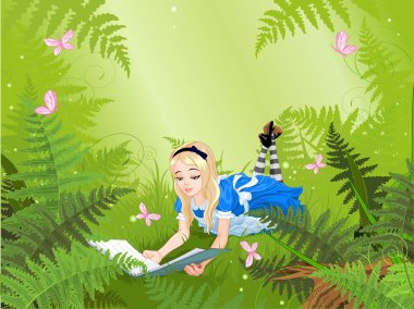 Harikalar Alice bir kitap okuma