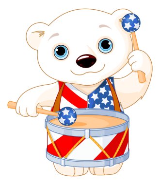 Polar Bear celebrating 4th of July