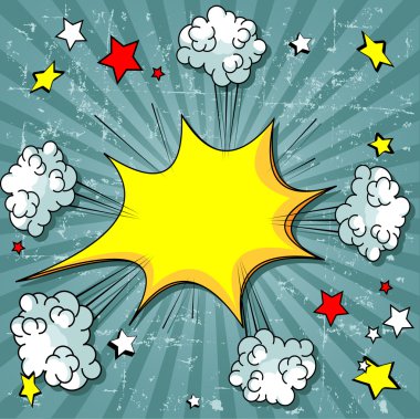 elements exploding of comic book