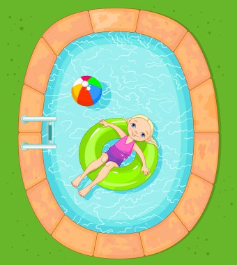 cute girl on a red lifesaver