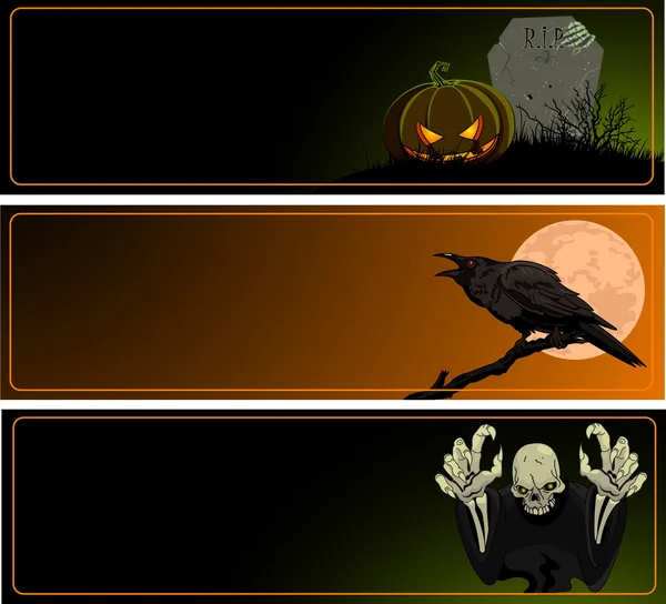 Collezione di banner di Halloween — Vettoriale Stock