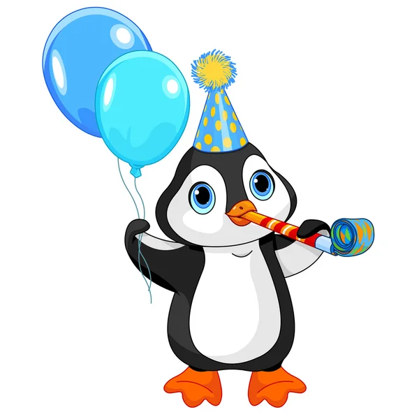 Cute penguin celebrating — Stock Vector