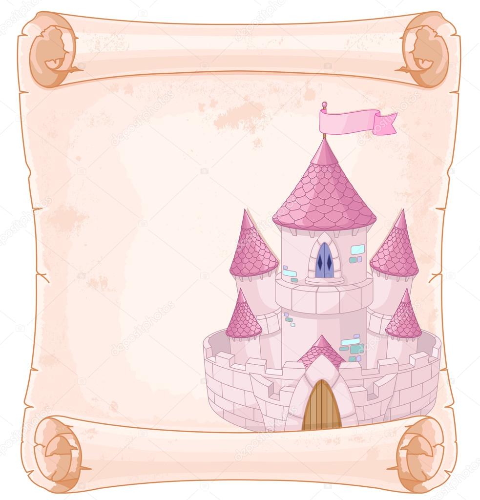 Fairy tale theme parchment castle design