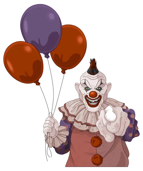 Clown hält Luftballons — Stockvektor