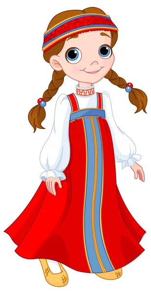 ロシアの国民の服の女の子 — Stockový vektor