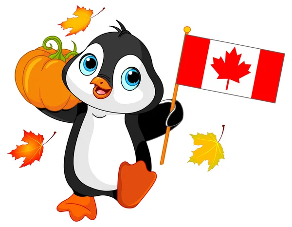 Pingvin ünneplők hálaadás napja — Stock Vector
