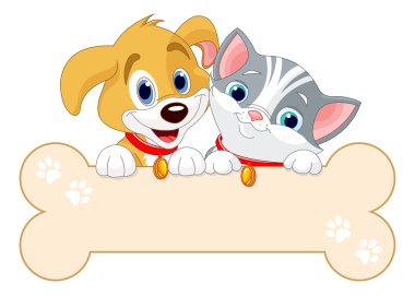 Kedi ve köpek işareti tutuyorsun