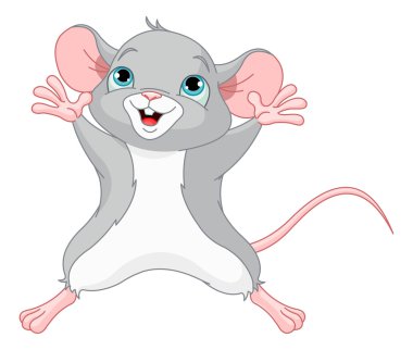 cute gray mouse clipart