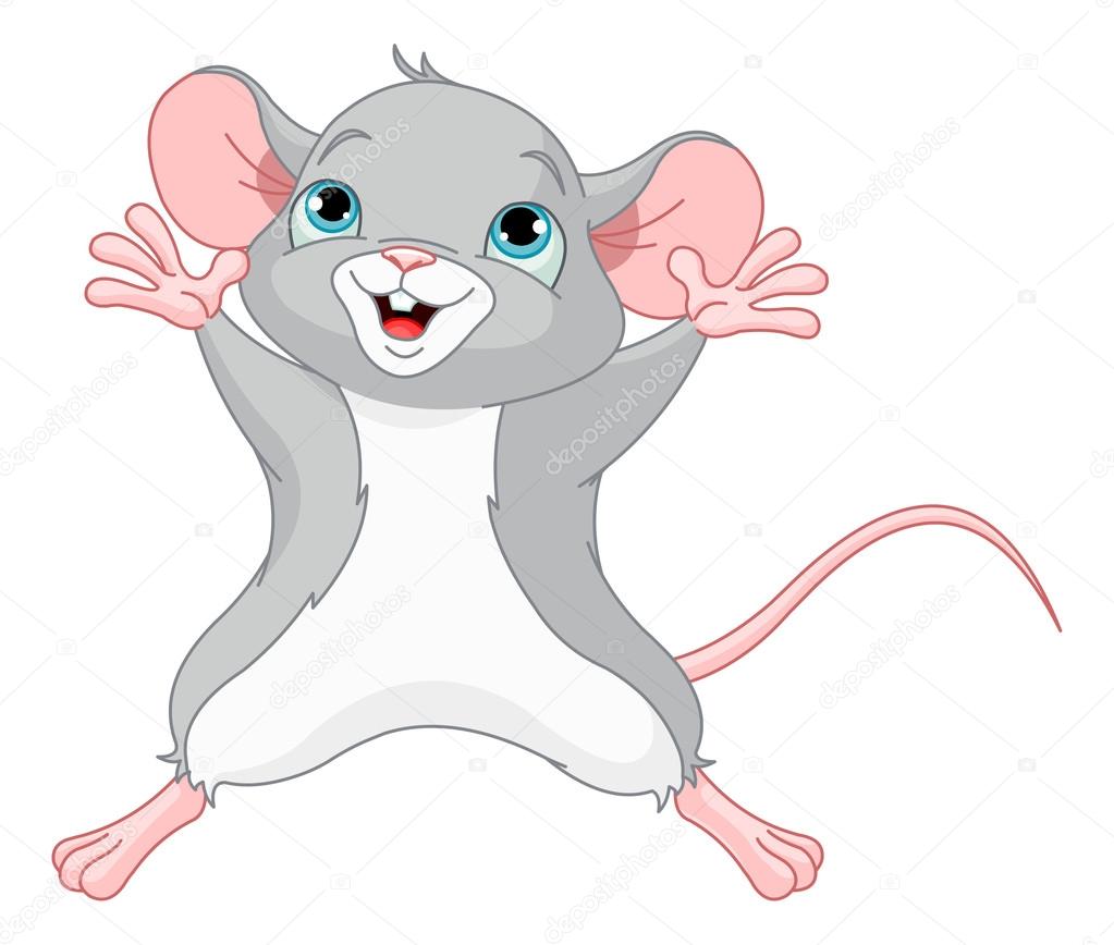 Illustration of very cute gray mouse