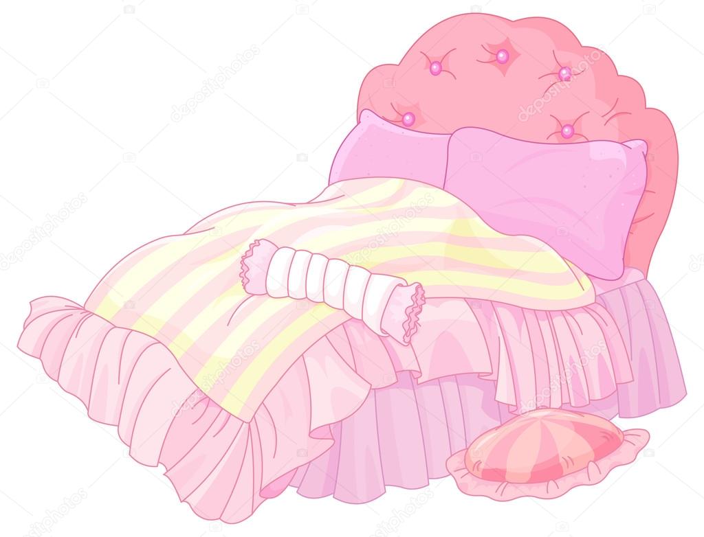 Vector illustration of magic princess bed