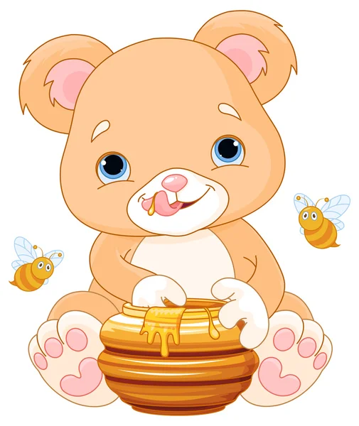 L'ours mange du miel — Image vectorielle
