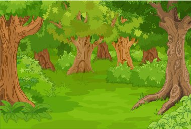 amazing forest glade clipart