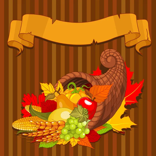 Thanksgiving fond avec panier — Image vectorielle