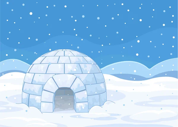 Igloo winter background — Stock Vector