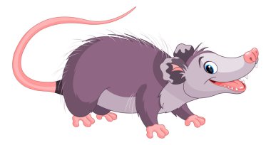 cute cartoon opossum