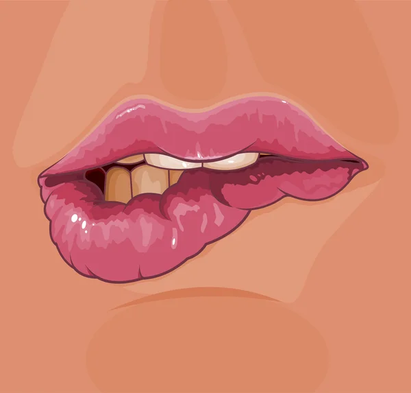 Glanzende rode lippen — Stockvector