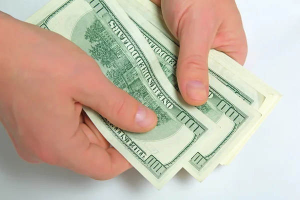 Δολάρια ΗΠΑ σε μετρητά στο χέρι. — Φωτογραφία Αρχείου