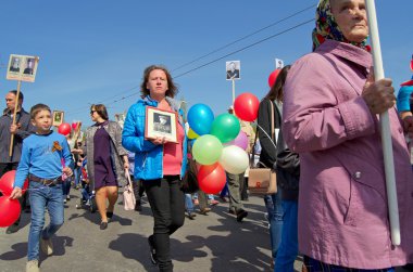 Novocheboksarsk, Rusya - 9 Mayıs 2016: Zafer Da kutlama