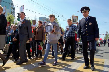 Novocheboksarsk, Rusya - 9 Mayıs 2016: Zafer Da kutlama