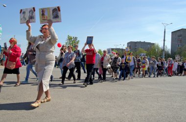 Novocheboksarsk, Rusya - 9 Mayıs 2016: Zafer Da kutlama