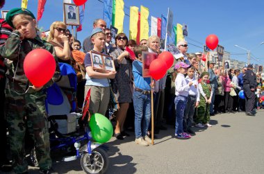 Novocheboksarsk, Rusya - 9 Mayıs 2016: Zafer Da kutlama